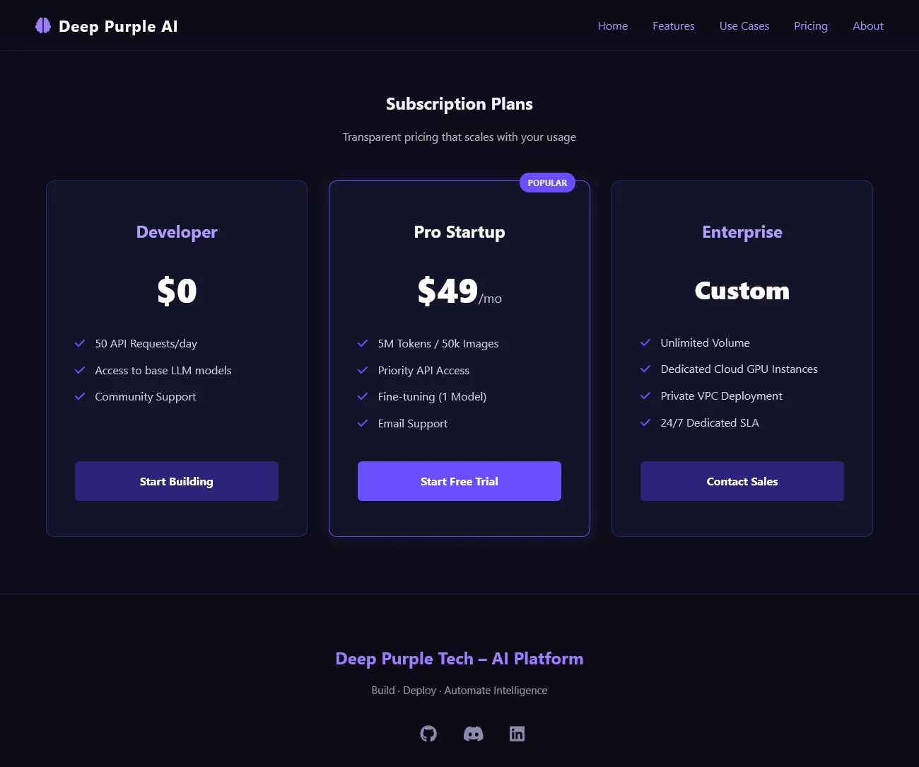 Deep Purple AI — pricing plans