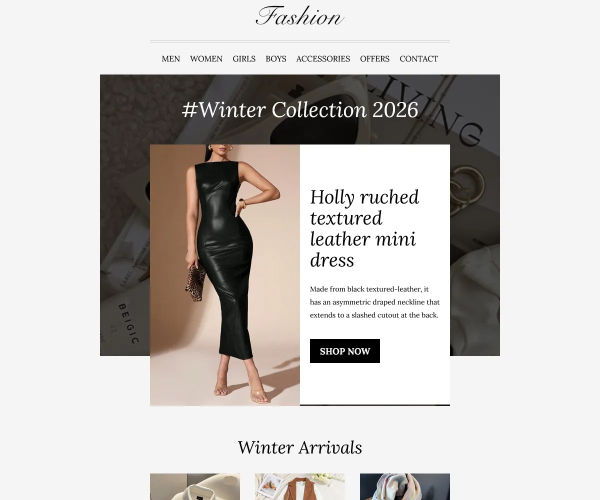 Fashion store — homepage