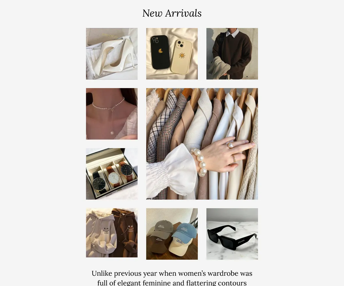 Fashion store — collection layout