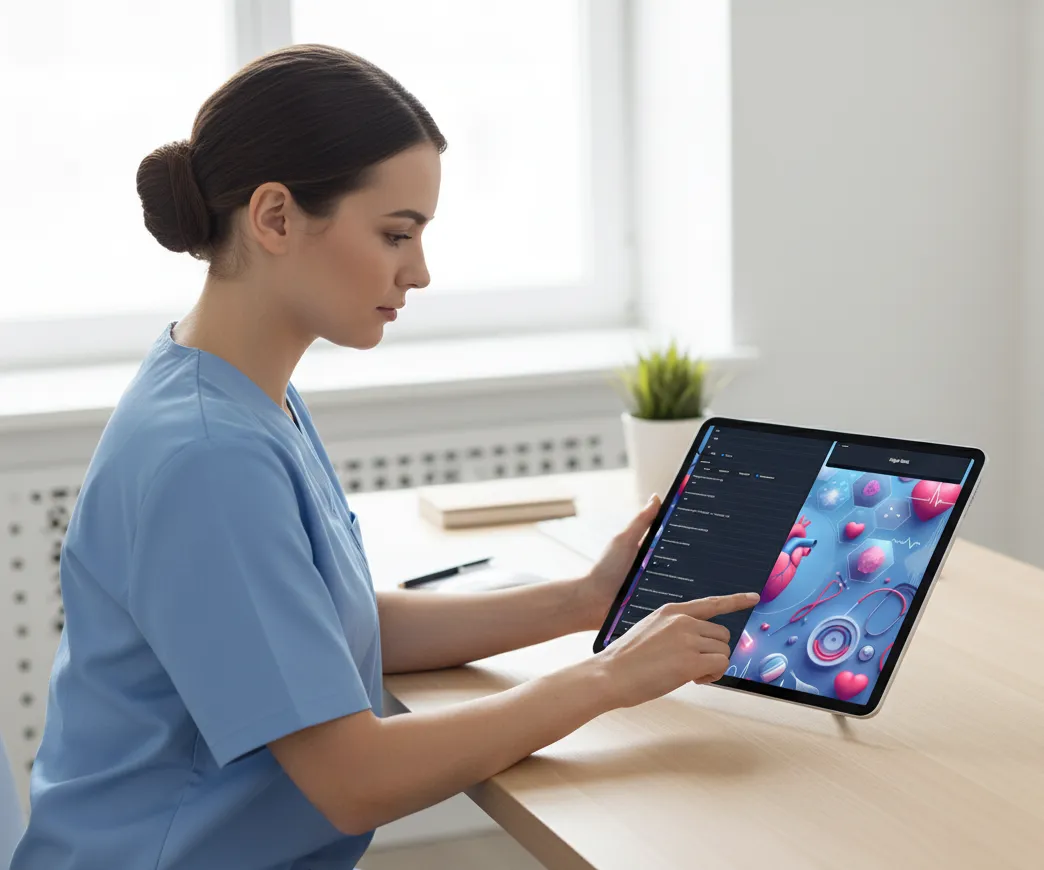 Heart disease prediction app — device mockup