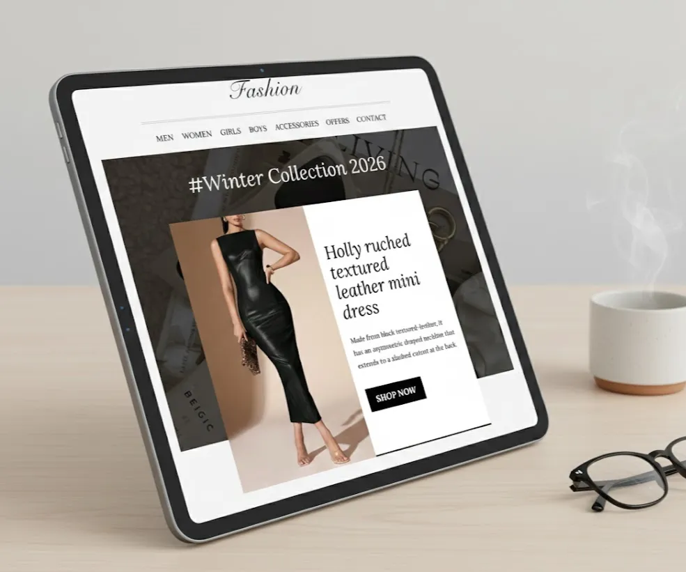 Fashion e-commerce website — device mockup